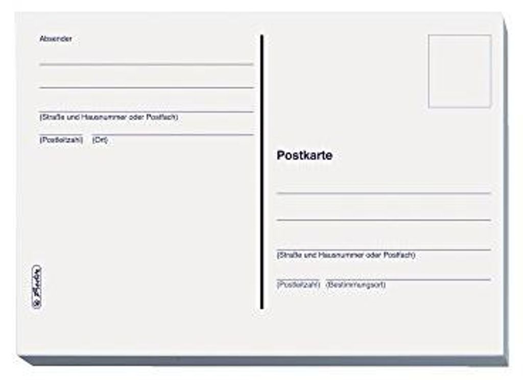 Herlitz postcard A6 20 pieces on blockMix white Produktbild 