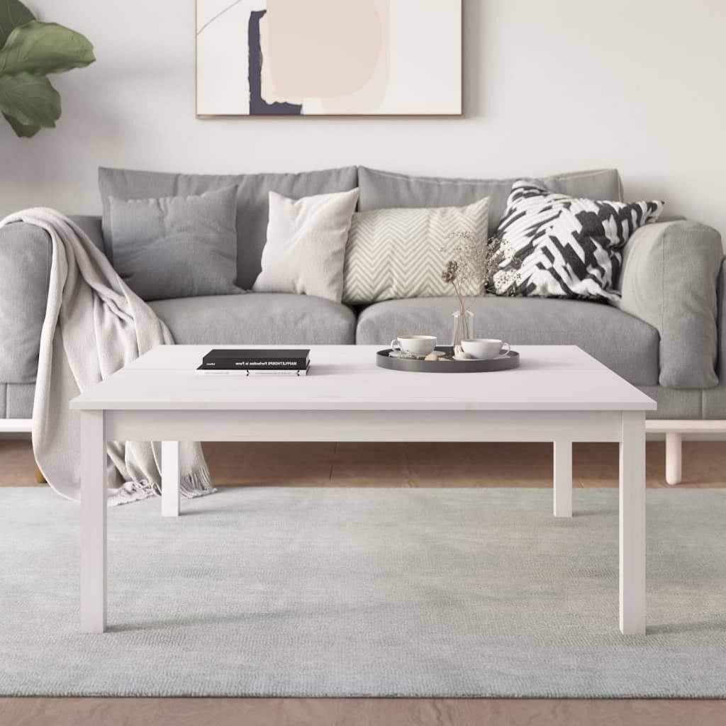 Maison Exclusive - Couchtisch Weiß 100x100x40 cm Massivholz Kiefer