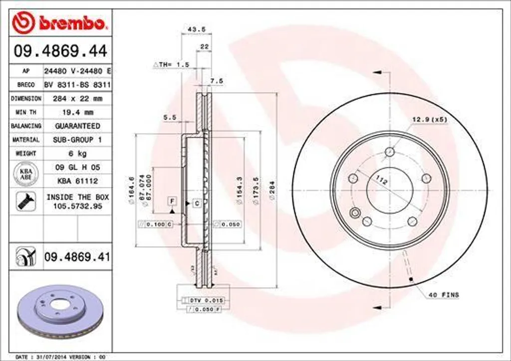 Éliminez les vibrations : Disque de frein Brembo A2024210912 Classe C