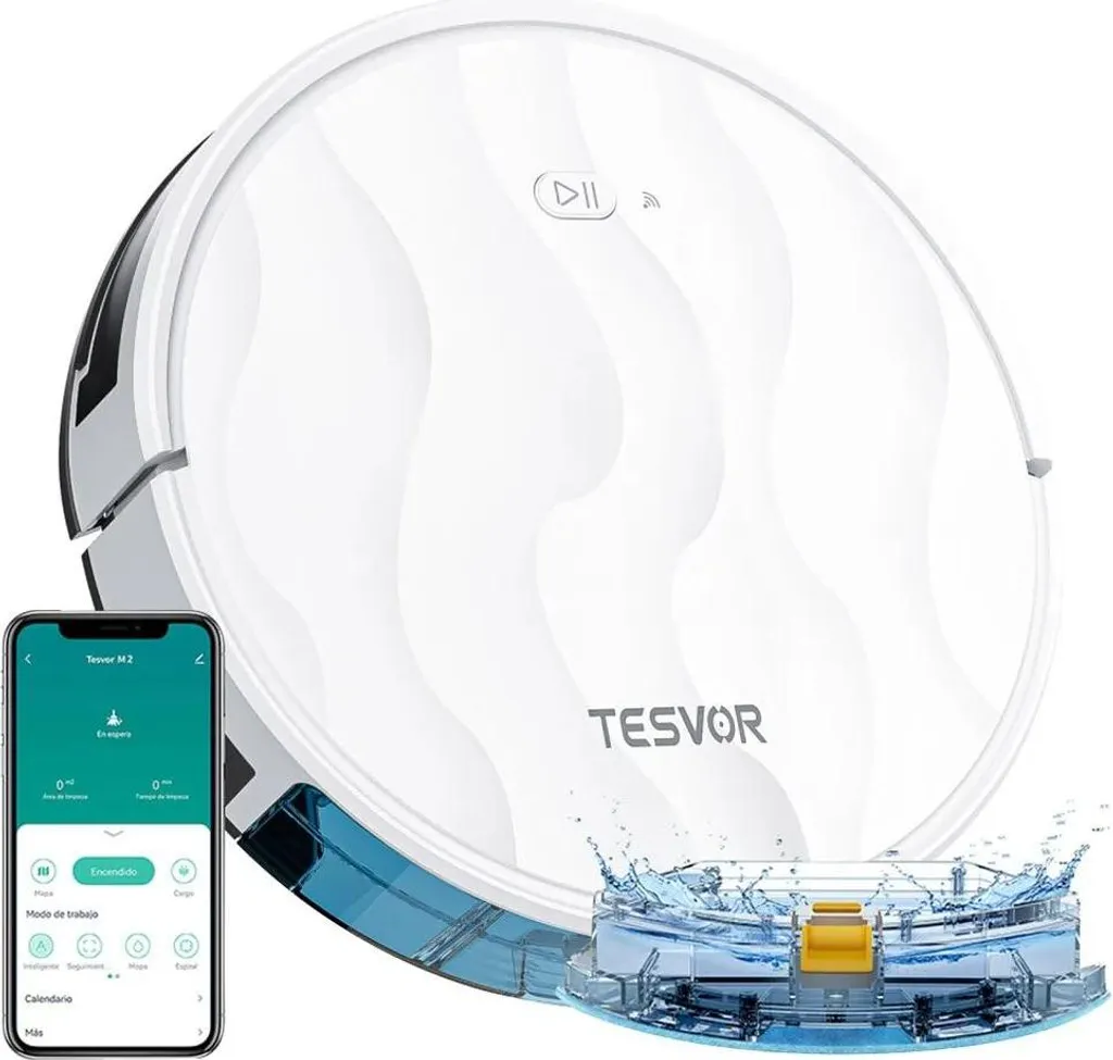 Aspirateur Robot Anti-Poils d'Animaux 6000 Pa avec Navigation en S