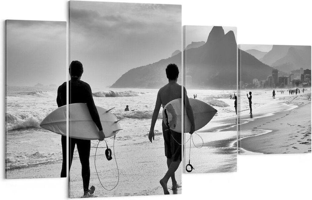 Bild auf Leinwand - Leinwandbild - Meer Welle Surfen - 120x70cm - Wand Bild - Wanddeko - Wandbilder - Leinwanddruck - Bilder - Kunstdruck - Wanddek...