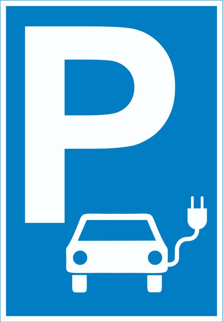 Parkplatz Elektrofahrzeug Schild A4 (210x297mm)