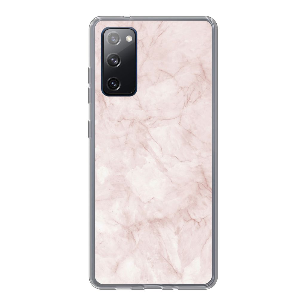 MuchoWow Handyhülle Schutzhülle Hülle für Samsung Galaxy S20 FE Marmor - Rosa - Schick Silikon Softcase Handy Hülle - Abdeckung