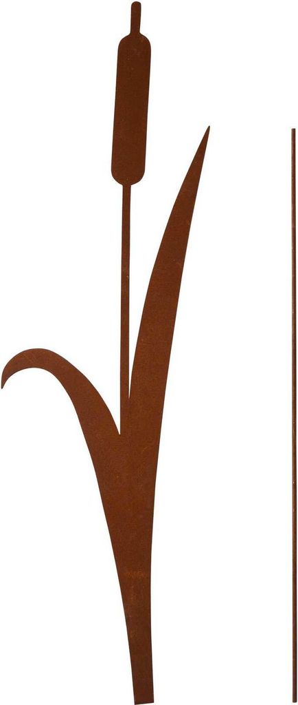 UNUS Gartenstecker Schilfgras Roststecker Schilfgräser Gartendeko Rostoptik