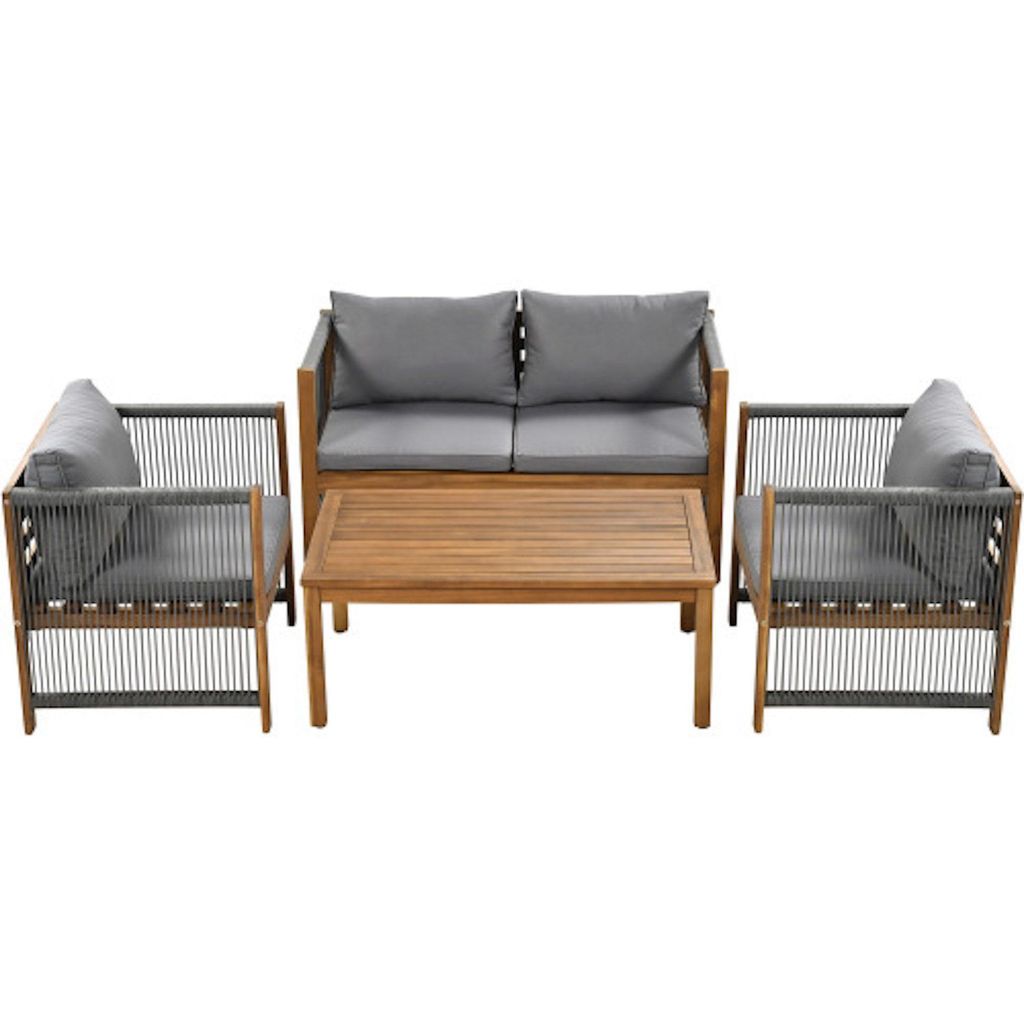 Gartenlounge-Set, Garten Loungeset, Gartensofa inkl. Couchtisch, (4-tlg), Sitzgruppe für Garten, Balkon, Garnitur Set