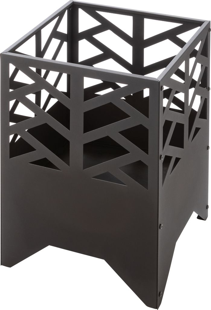 Dehner Feuerschale Levante, Feuerkorb aus pulverbeschichtetem Eisen, 50 x 36 x 36 cm, schwarz