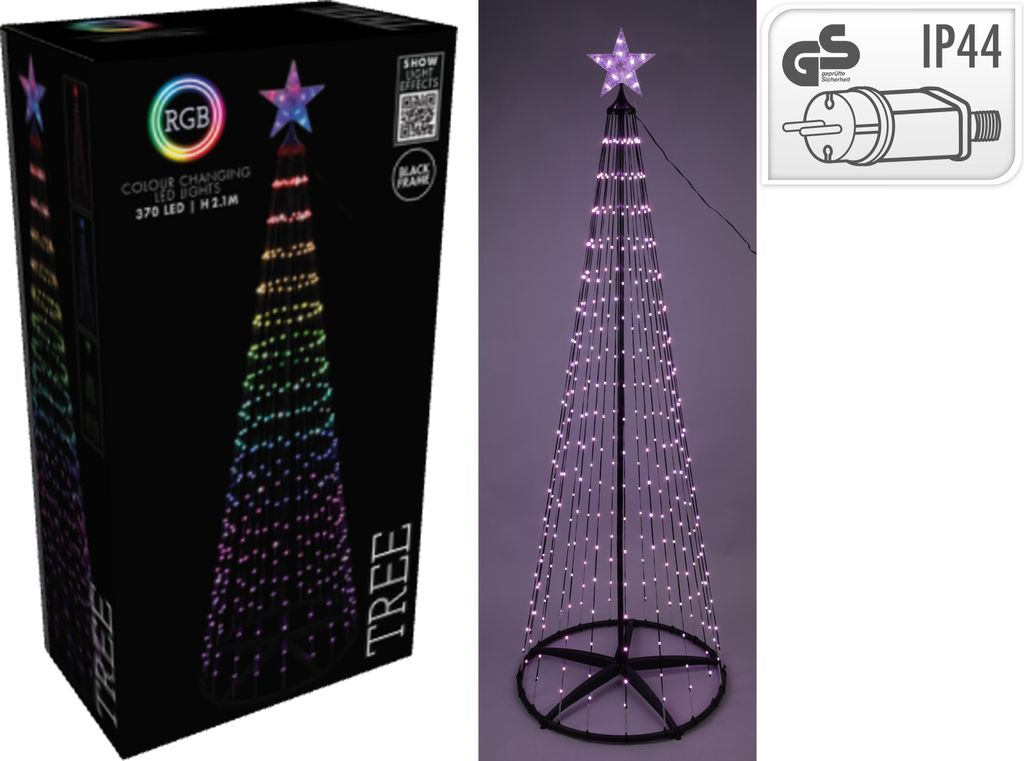 Sapin De Noël Led Rgb Noir 2.10m Illumination Led Rgb Image du produit 
