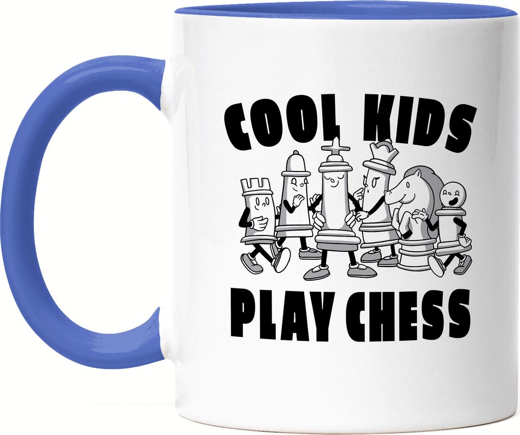 Cool Kids Play Chess Tasse Blau Schachspieler Schachbrett Produktbild 