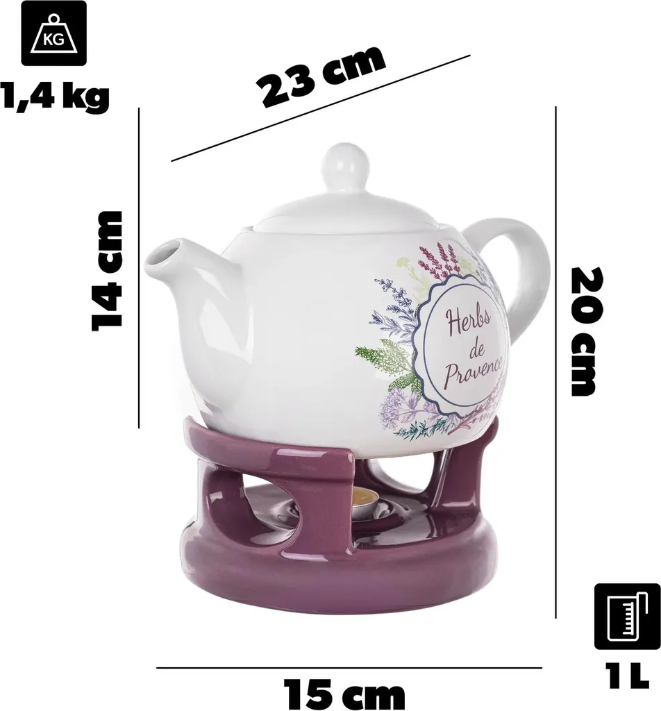 Chauffe-plat violet en céramique robuste - Design ergonomique de table