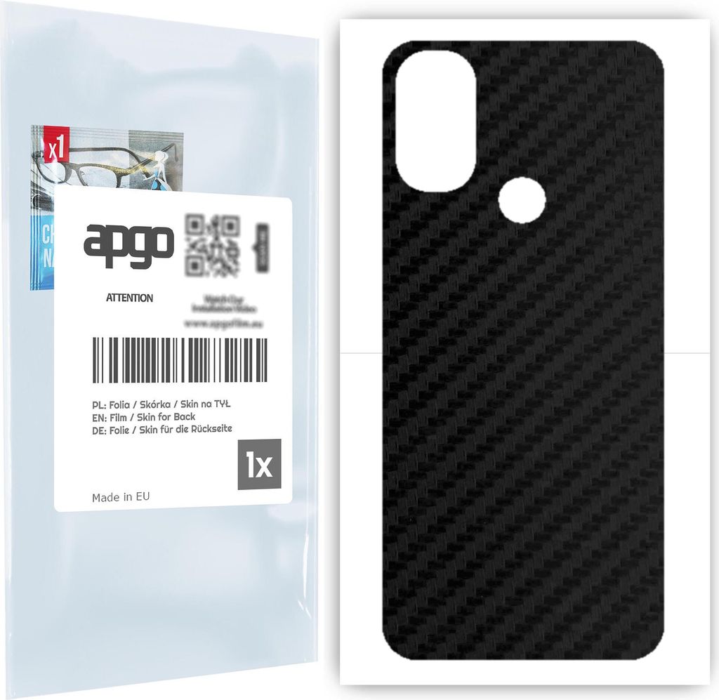 apgo Rückseite Schutzfolie für Motorola Moto E40 - Hinten Schutzfolie Carbon, Rückseite Folie schützt vor Kratzern und Fingerabdrücken