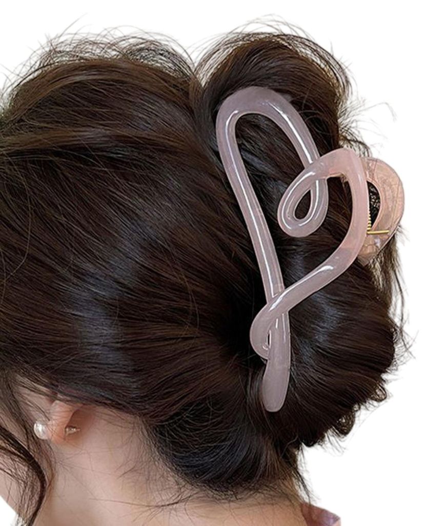Haarspange für Damen, transparent, matt, herzförmig, Haarclip, für die Dusche, Haaraccessoires