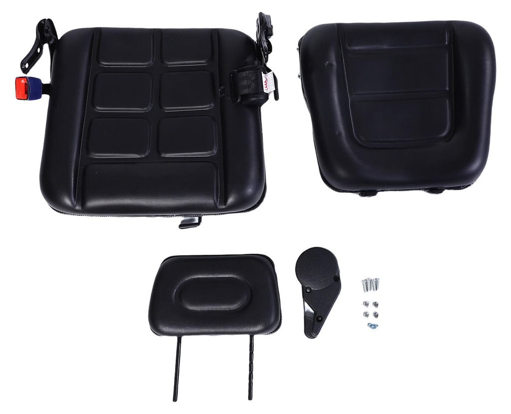 Universeller Gabelstaplersitz mit verstellbarer Rückenlehne, Kopfstütze und Sicherheitsgurt. Ergonomischer Traktorsitz für Dumper, Mäher, Kompa...