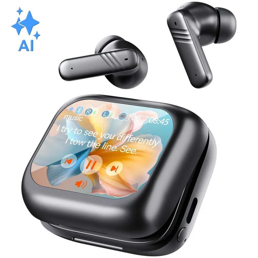 Bluetooth Kopfhörer mit Touchscreen, Bluetooth 5.4, mit ANC/ENC In-Ear-Kopfhörer，verlängerte Akkulaufzeit, Kabellose Kopfhörer mit 3 Szenemodi