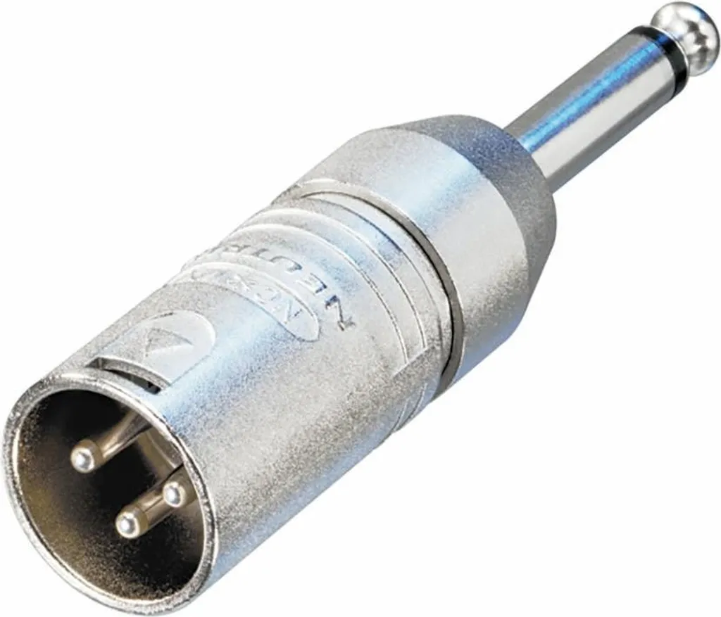 Adattatore Audio XLR Maschio a Jack 1/4" Argento per Studio Recording