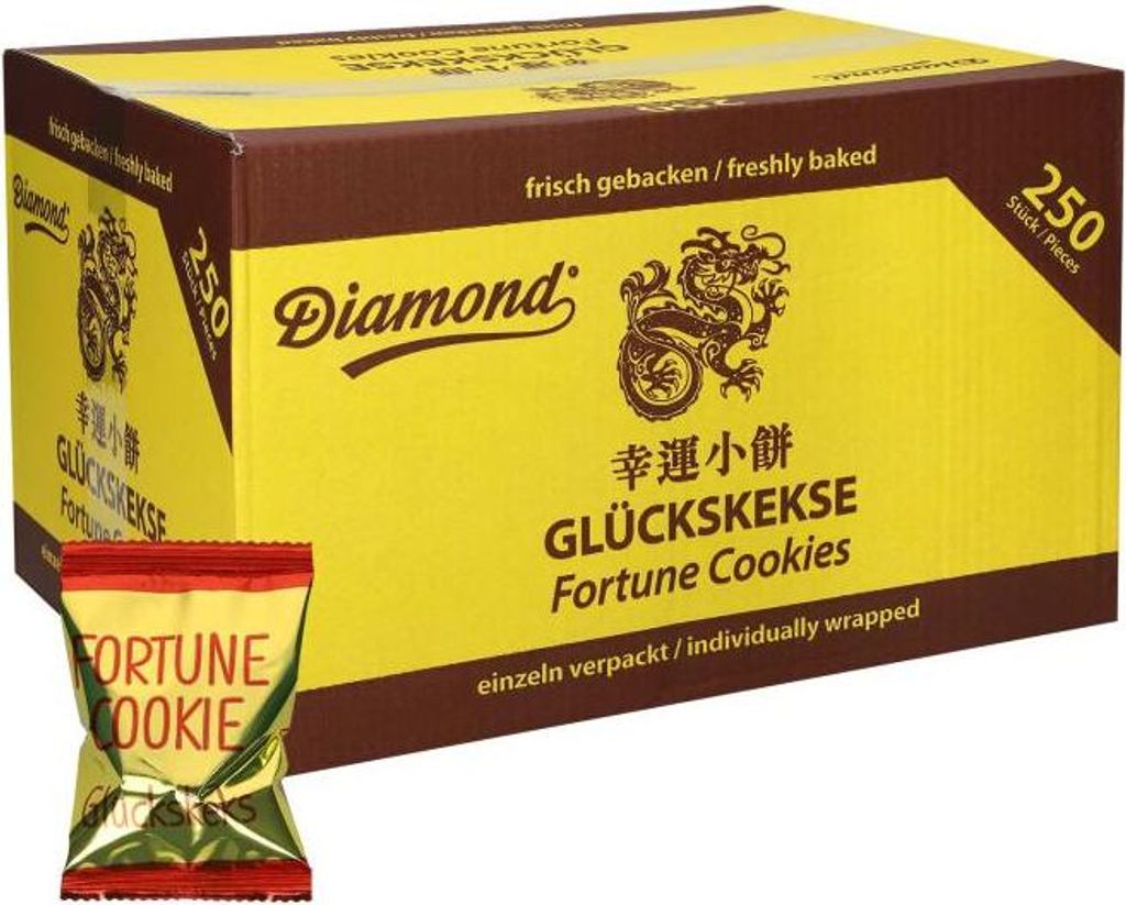 Glückskekse Diamond, Fortune Cookies, Kekse, 250 Stück Produktbild 