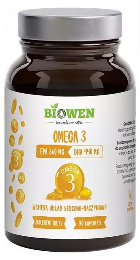 Suplement diety Biowen Omega 3 660mg EPA 440mg DHA 90 kaps olej z Sardeli