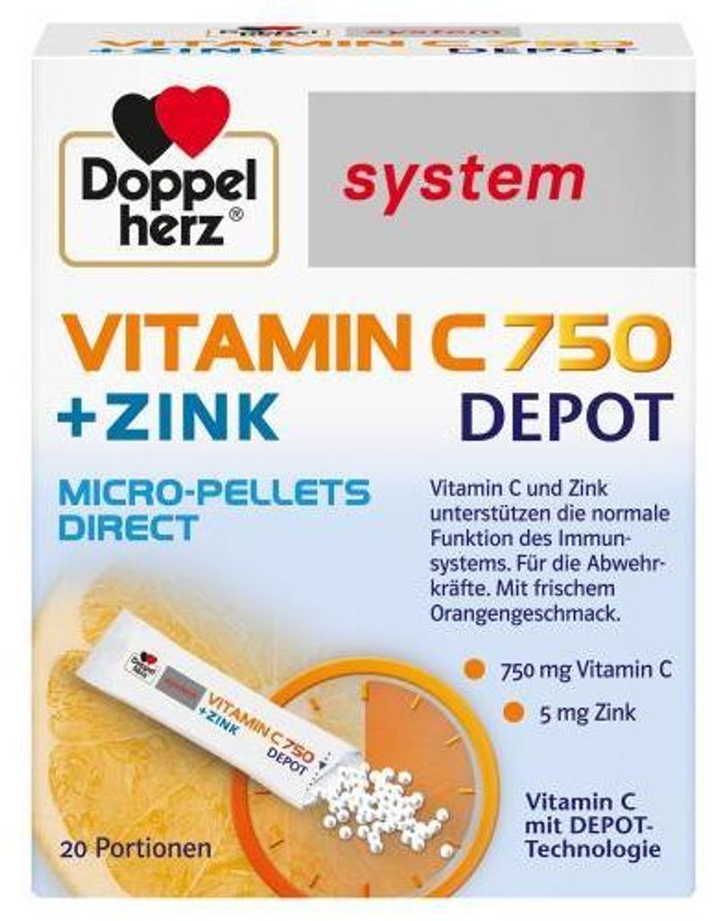 Doppelherz Vitamine C 750 Depot system Pellets 20 pc Image du produit 