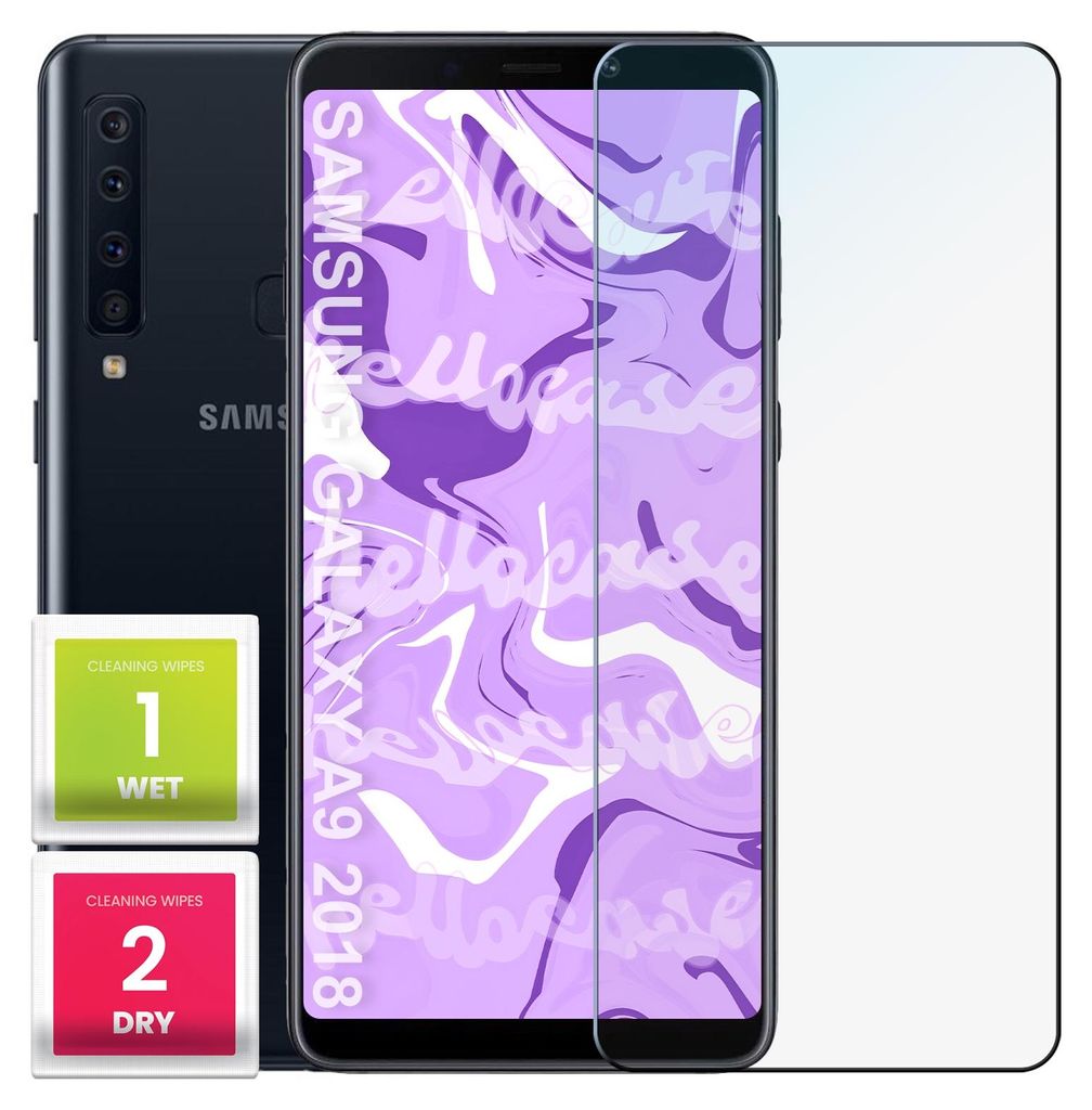 Glas für SAMSUNG GALAXY A9 2018 Panzerglas Panzerfolie Schutzglasfolie Displayschutzglas Echt Glas Schutz Folie Display Glasfolie 9H HELLOCASE
