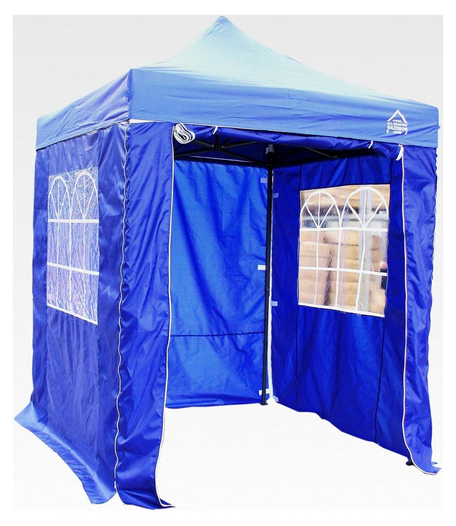 Pop-Up-Pavillons mit 4 Seitenwänden, robust, wasserdicht, 2 x 2 m, Königsblau