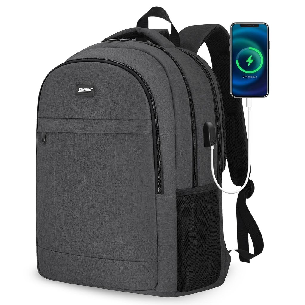 Laptoprucksack 17,2'' Laptoptasche Business Rucksack Schulrucksack Reise, Mit USB und RFID-Taschen Laptopfach für Herren/College/Frauen