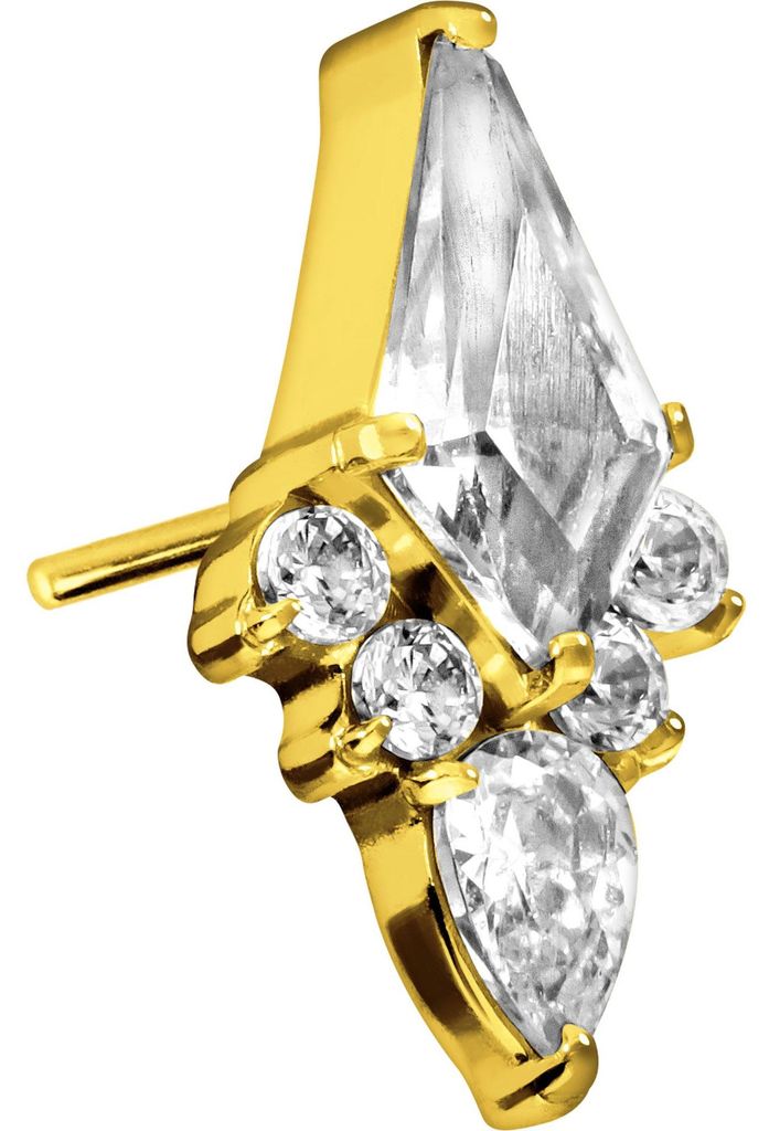 Piercing-Zubehör Titan Aufsatz mit Push Pin KRISTALLSCHILD