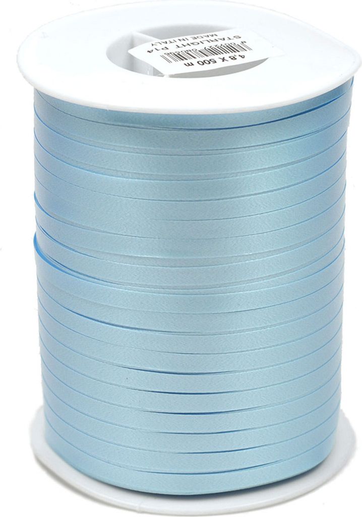 Geschenkband Ringelband 5mm x 500m Rolle Hellblau