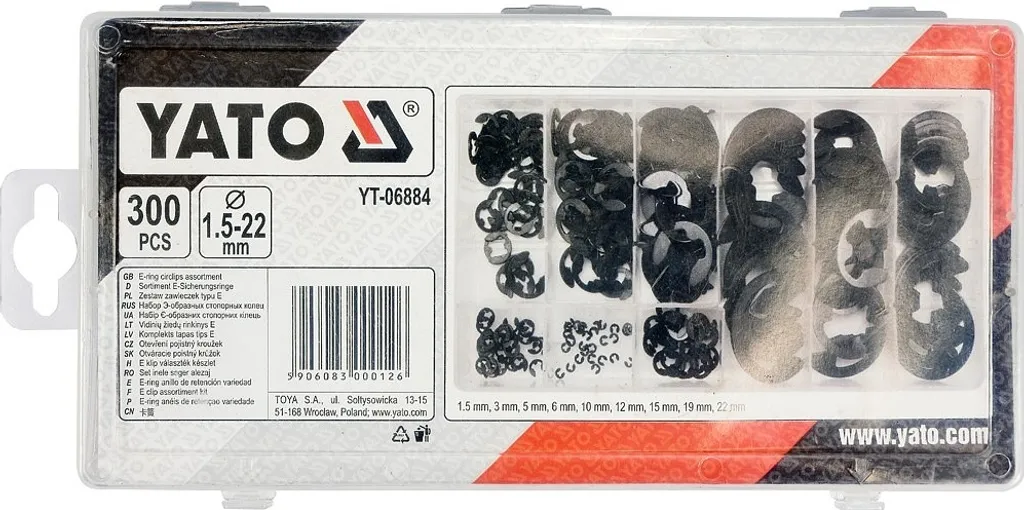 300 Anelli di Fermo E-Clip Acciaio 1,5-22mm per Meccanica Agricola - 3