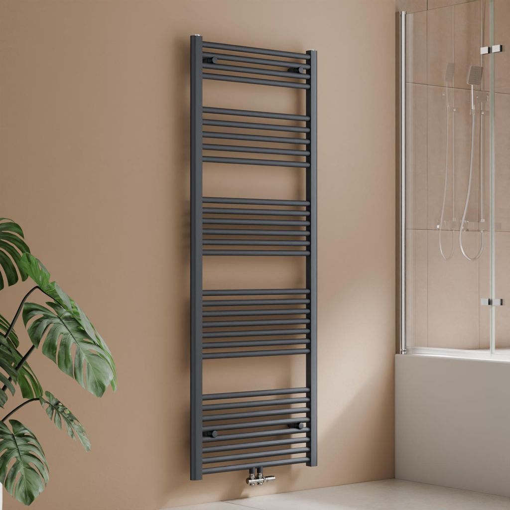 S'AFIELINA 160 x 60 cm Badheizkörper Handtuchtrockner Handtuchheizkörper Handtuchhalter Mittelanschluss Handtuchwärmer Gerade Anthrazit ,761 W