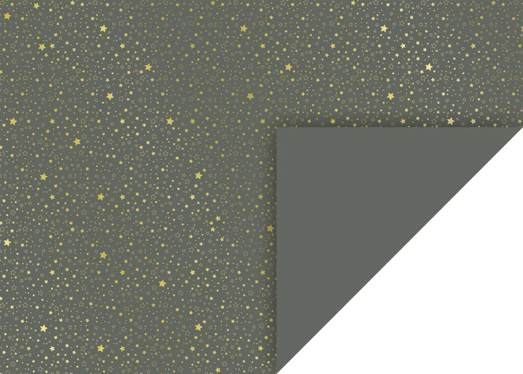Papier cartonné à étoiles anthracite et or 50x70 cm pour bricolage