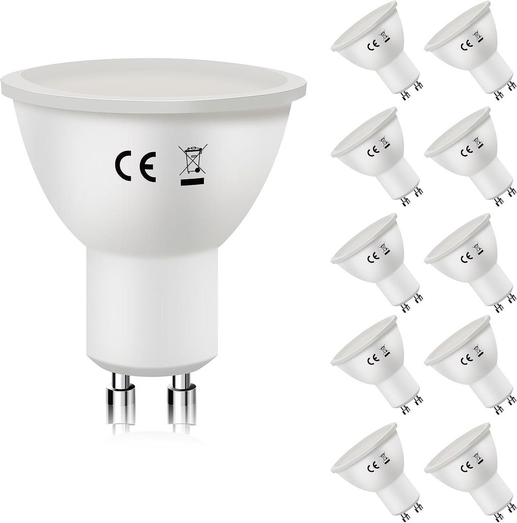 ZMH 10ER LED Leuchtmittel GU10 6W Warmweiß Abstrahlwinkel Produktbild 