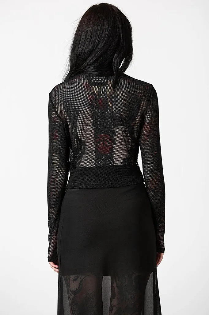 Pull léger en maille pour look gothique Planetary Party Killstar L