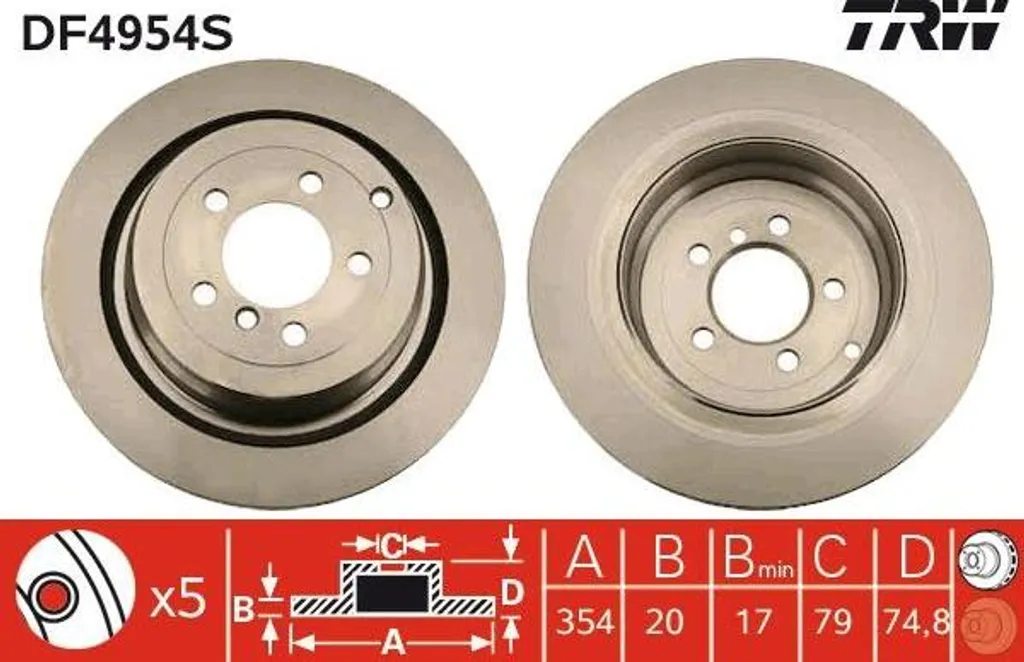 Disque de frein ventilé TRW compatible Range Rover et Vogue L322