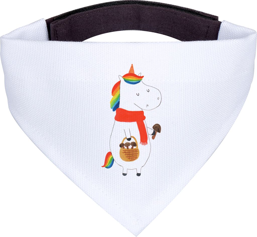 Mr. & Mrs. Panda Dreieckstuch Einhorn Pilz - Weiß - Geschenk, Halstuch für Hund, Unicorn, Spruch, Hunde, Motivation, Hundehalstuch, Einhörner, T...