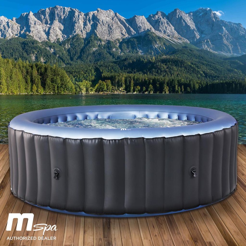 BRAST Whirlpool aufblasbar MSpa Bergen für 4-8 Personen | viele Größen Ø180-224cm | In- Outdoor Pool | Ganzjähriger Einsatz | bis zu 144 Massa...
