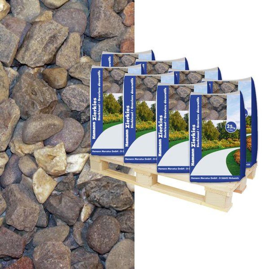 Rheinkies 16-32mm, 1125kg, runde, helle Natursteine für Garten und Landschaft