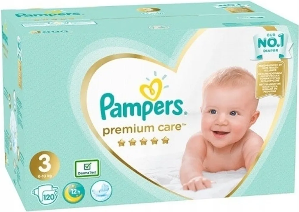 Pampers Premium Care Taille 3 - 120 Couches avec Indicateur d'Urine