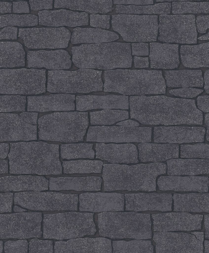 Strukturtapete 10091-15 Vliestapete Stein Beton 0.53 x 10.05 m Erismann Imitations 2 Schwarz