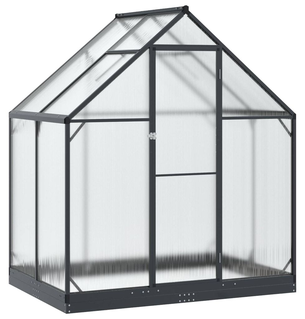 vidaXL Garten Gewächshaus mit Tür Anthrazit 183,5 x 123 x Produktbild 