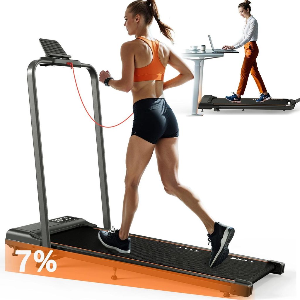 Klappbares Laufband - Elektrisch für Zuhause - Neigung verstellbar - Lauffläche 80–120 x 30–50 cm - Ohne Display & Bluetooth - Ohne Pulsmesser