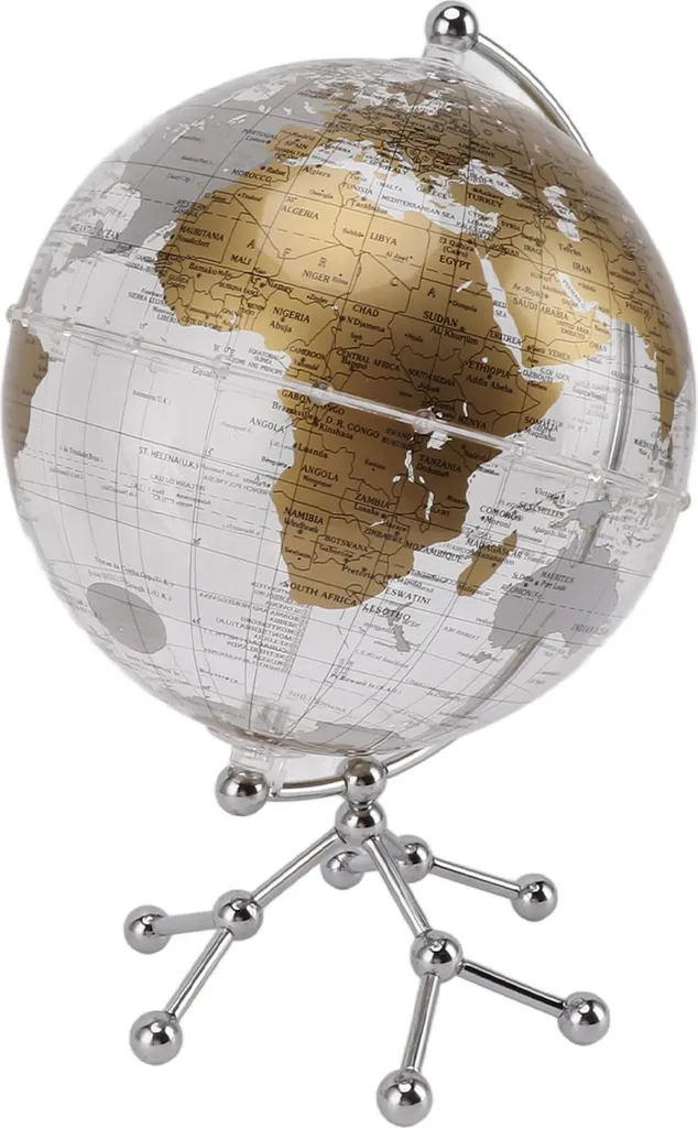 Globe terrestre lumineux rotatif avec guirlande LED décorative 25cm