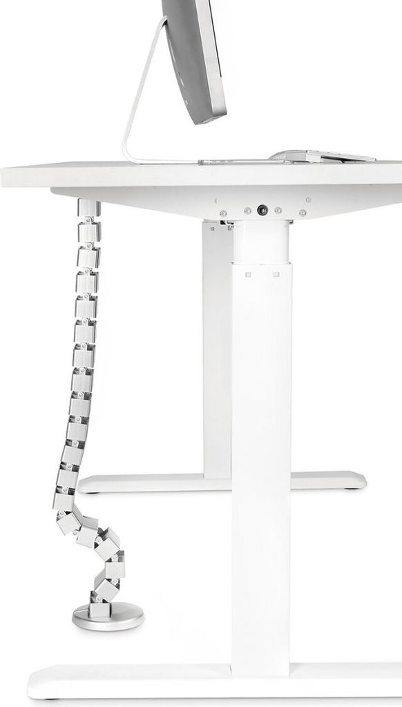 Flexibler Schreibtisch-Kabelkanal XXL I silber