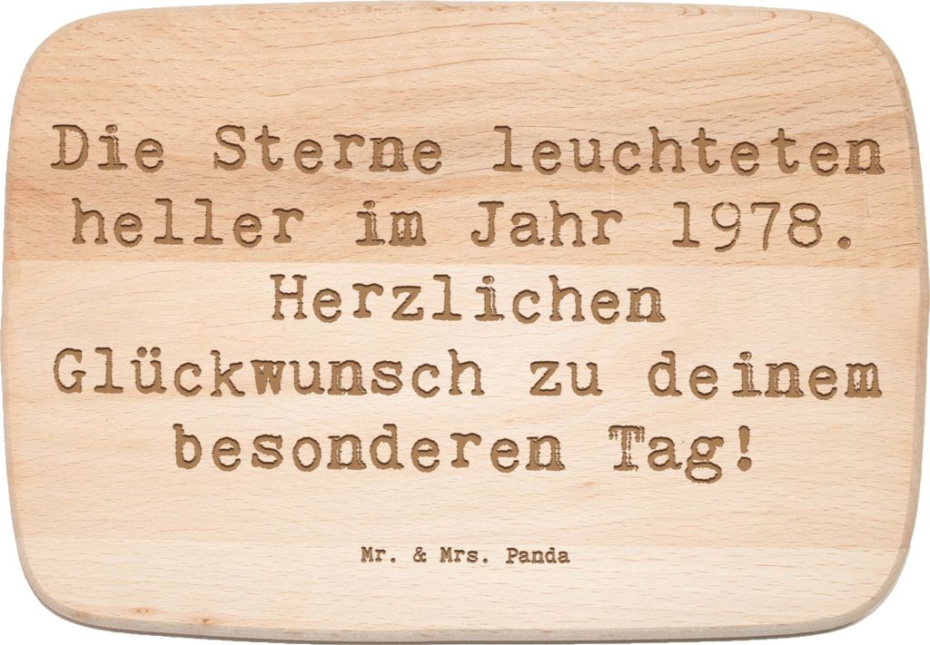 Mr. & Mrs. Panda Schneidebrett Holz Spruch 1978 Geburtstag - Transparent - Geschenk, Sterne leuchteten heller, Alter, besonderer Tag, Frühstücksb...