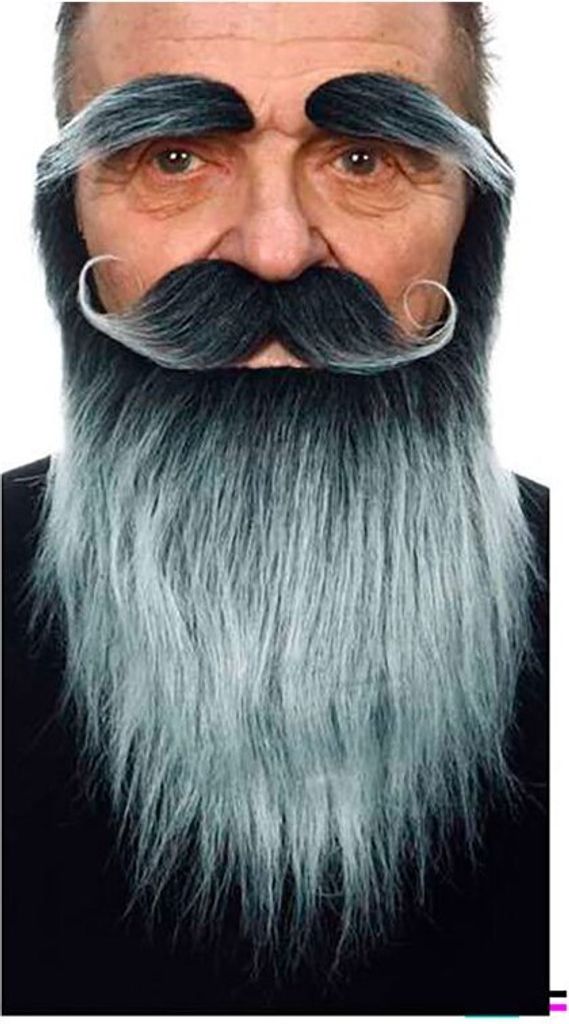 Mom Bigote Und Augenbrauenbart Grau Grau One Size