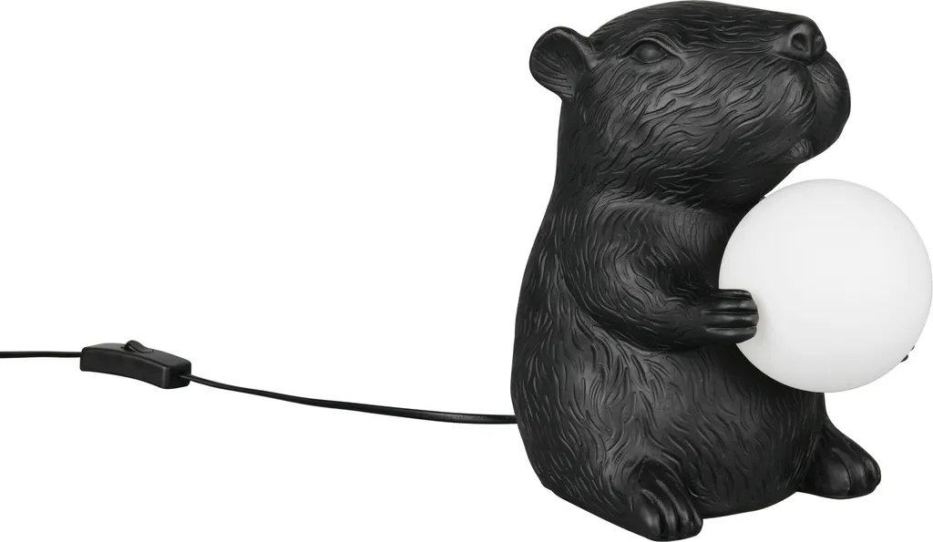 Lampe de chevet Reality CAPI noire en tissu - Éclairage d'appoint élégant