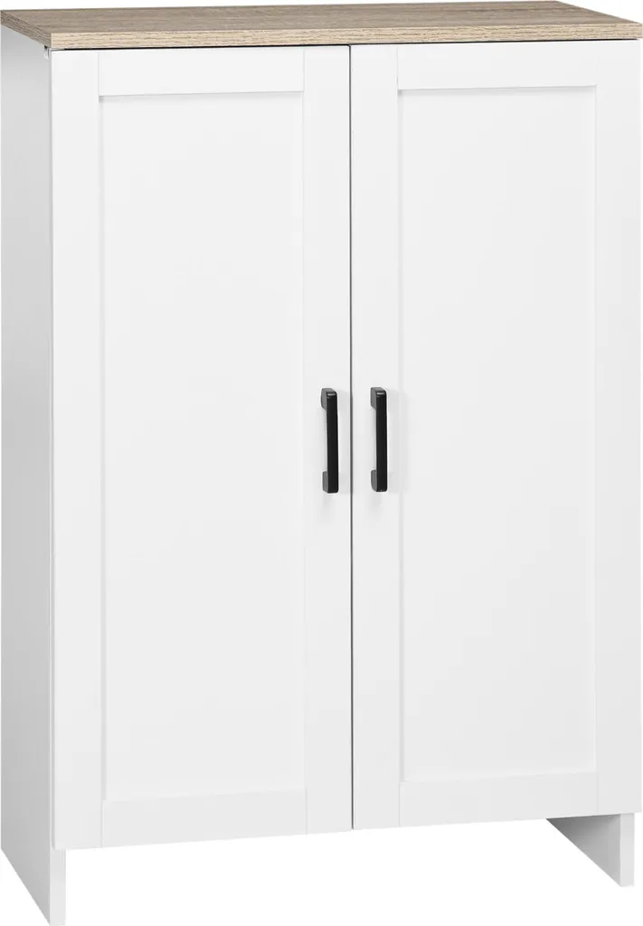 HOMCOM Buffet de cuisine blanc 60x30x90 cm meuble de rangement 2 portes