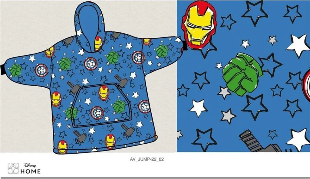 Avengers Wearable Blanket Hoodie - Felpa Gigante Marvel Ragazzi 7-14