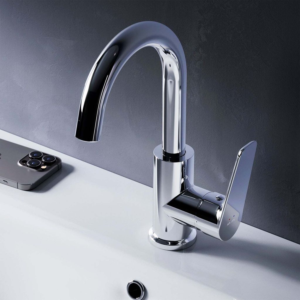 AM.PM Wasserhahn Bad Chrom Waschtischarmatur Bad Armatur Mischbatterie Waschbeckenarmatur Einhebelmischer Badezimmer