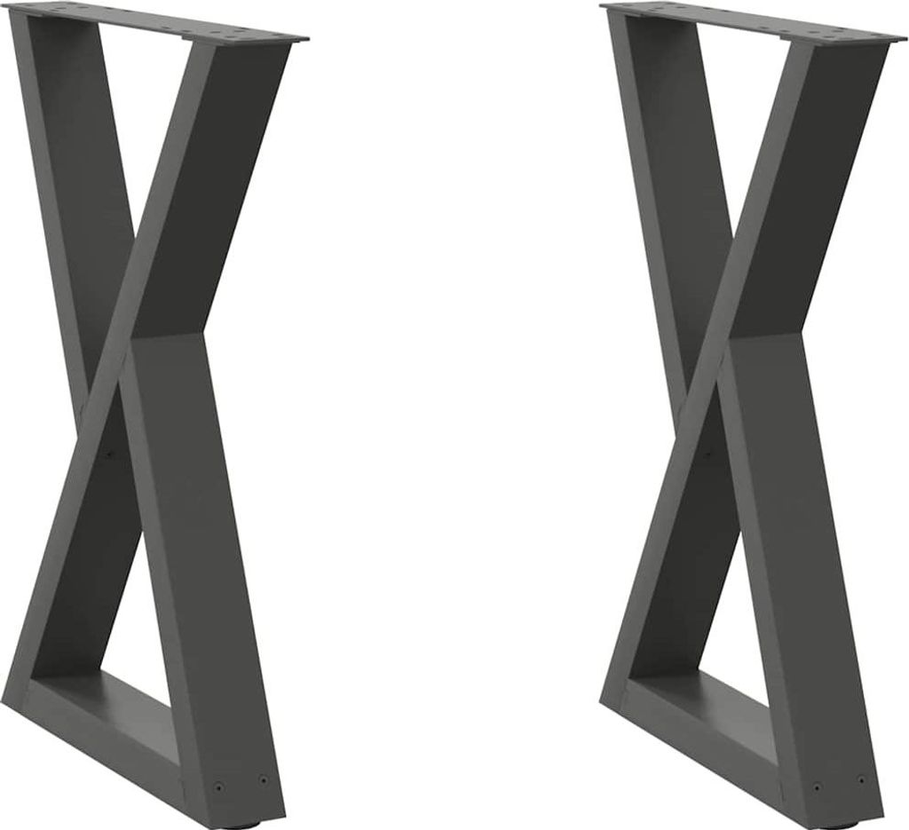 vidaXL Esstisch Beine 2 Stk. Anthrazit 50x(72-73,3) cm Stahl