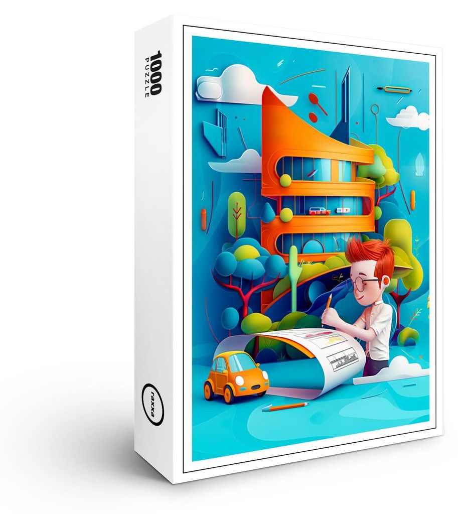 raxxa Premium-Puzzle "Impressionism Future Architect Dream for Kids", 1000 Teile