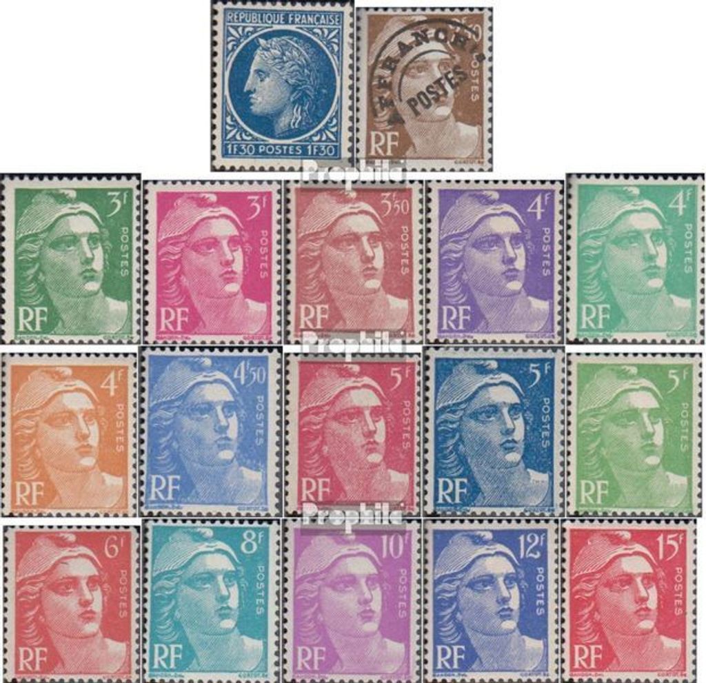 Briefmarken Frankreich 1947 Mi 789-805 (kompl.Ausg.) postfrisch Ceres und Marianne